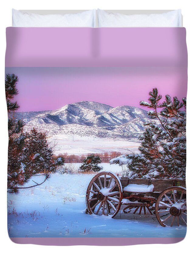 Colorado Duvet Cover featuring the photograph Winter Wagon by Darren White