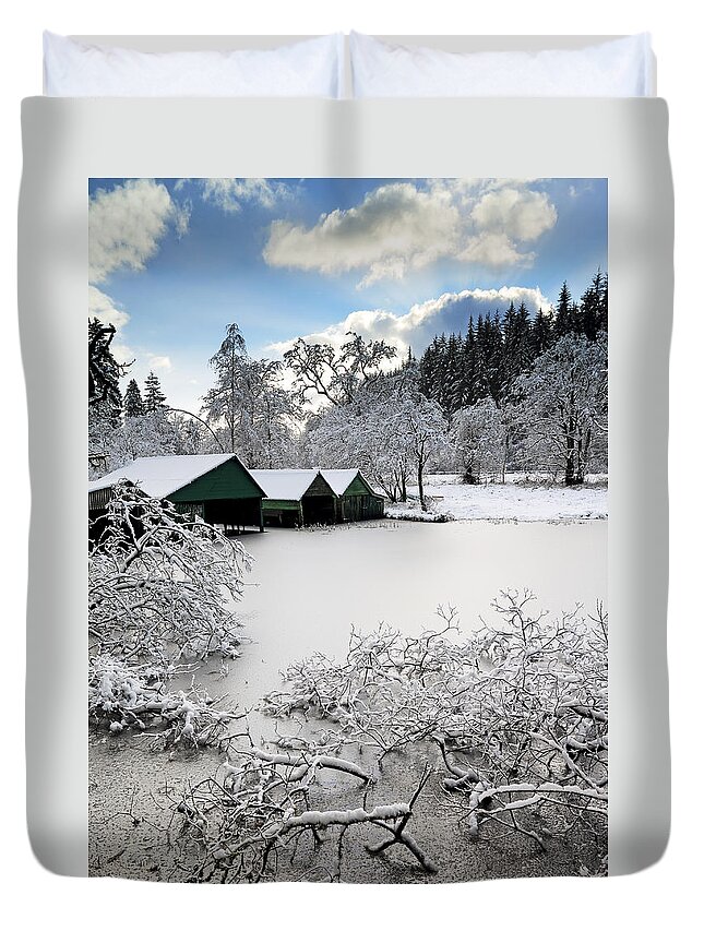 Loch Ard Duvet Cover featuring the photograph Winter Wonderland by Grant Glendinning