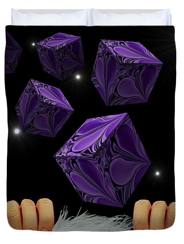 Digital Art Duvet Cover featuring the digital art With the Lightest Touch by Barbara St Jean