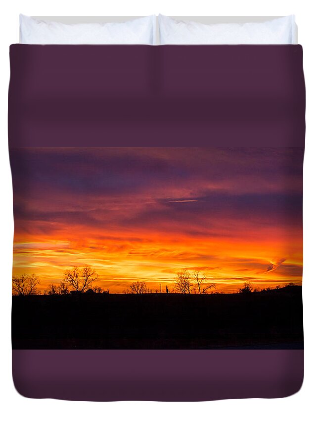 Sunset Duvet Cover featuring the photograph Within the Clouds by Holden The Moment