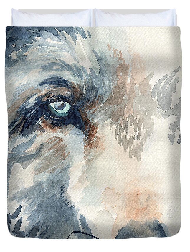 Wolf Duvet Cover featuring the painting Wolf by Sean Parnell