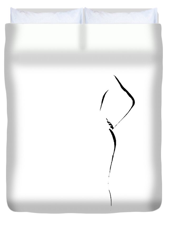 Abstract Duvet Cover featuring the photograph Woman With Hand On Hip by Gigi Ebert