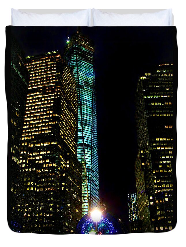 World Financial Center Duvet Cover featuring the photograph World Financial Center by Mariola Bitner