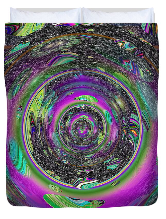 Surreal Duvet Cover featuring the digital art Worlds Apart by Tim Allen