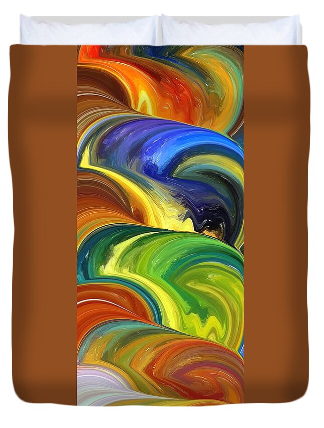 Portals Duvet Cover featuring the mixed media Wormhole by Chris Butler