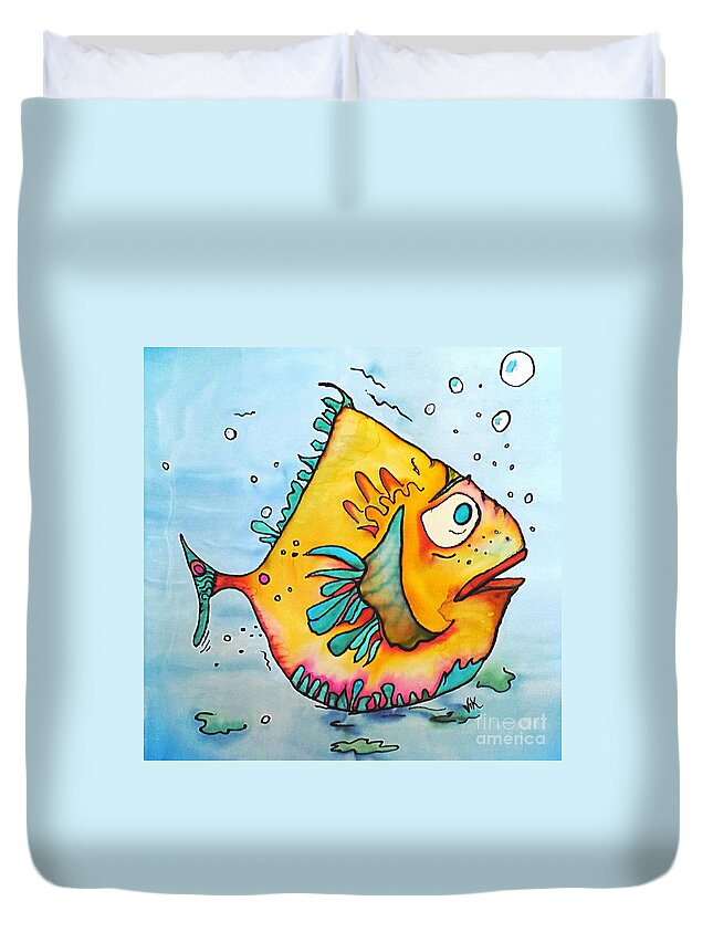 Fish Duvet Cover featuring the painting Big Charlie by Vickie Scarlett-Fisher