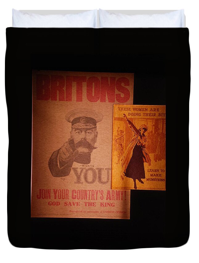 Wwi Duvet Cover featuring the photograph WW1 Recruitment Posters by Kenny Glover