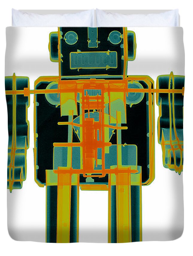 X-ray Art Duvet Cover featuring the photograph X-ray Robot - 3N2O No.7 by Roy Livingston