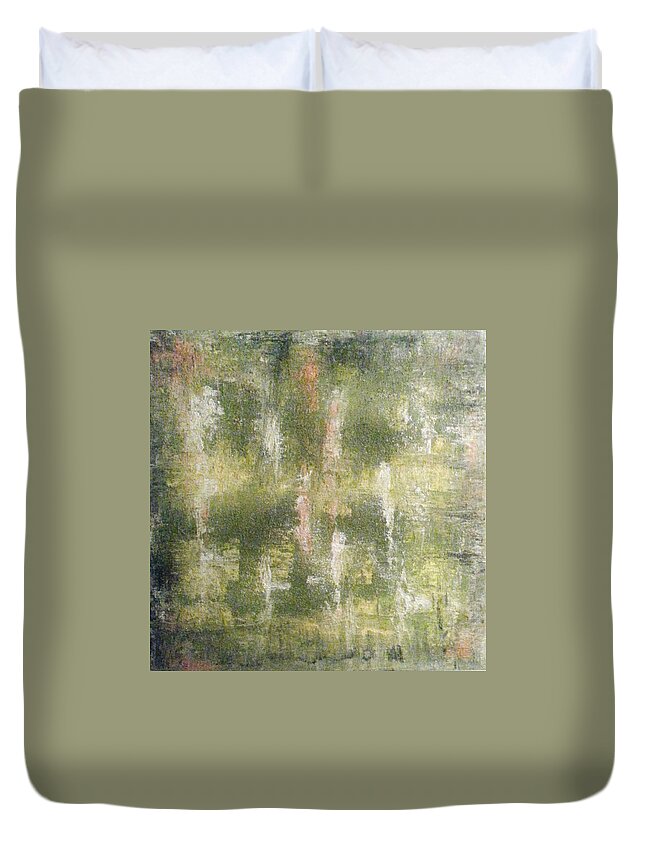 Abstract Painting Duvet Cover featuring the painting Y - liesi by KUNST MIT HERZ Art with heart