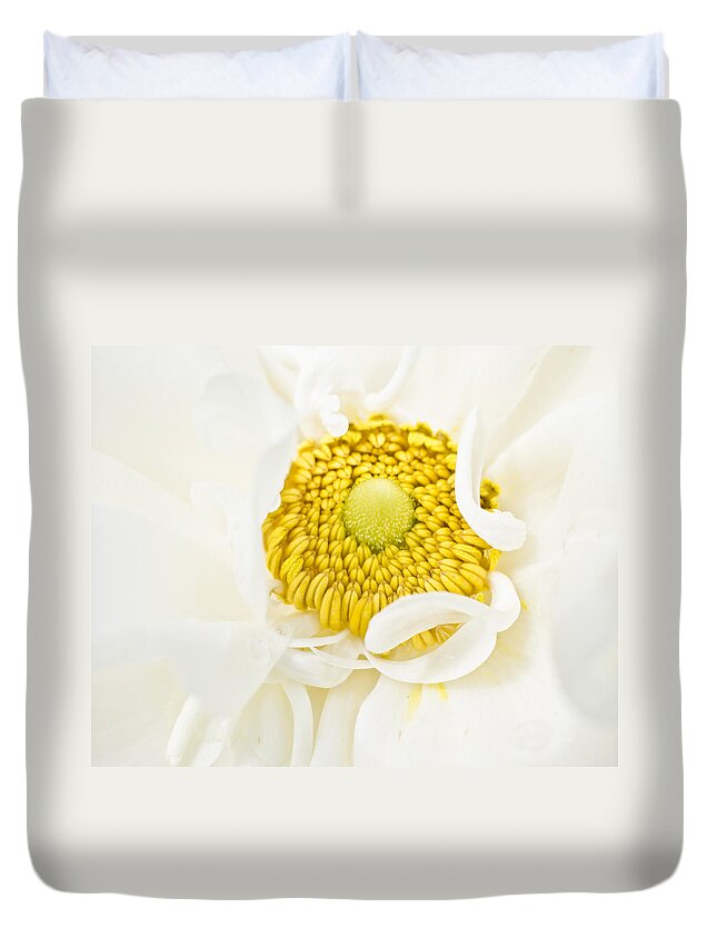 Floral Duvet Cover featuring the photograph Yellow Embrace by Priya Ghose