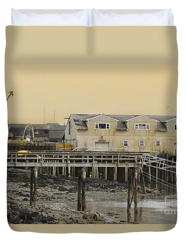 Maine Duvet Cover featuring the photograph Yellow by Karin Pinkham