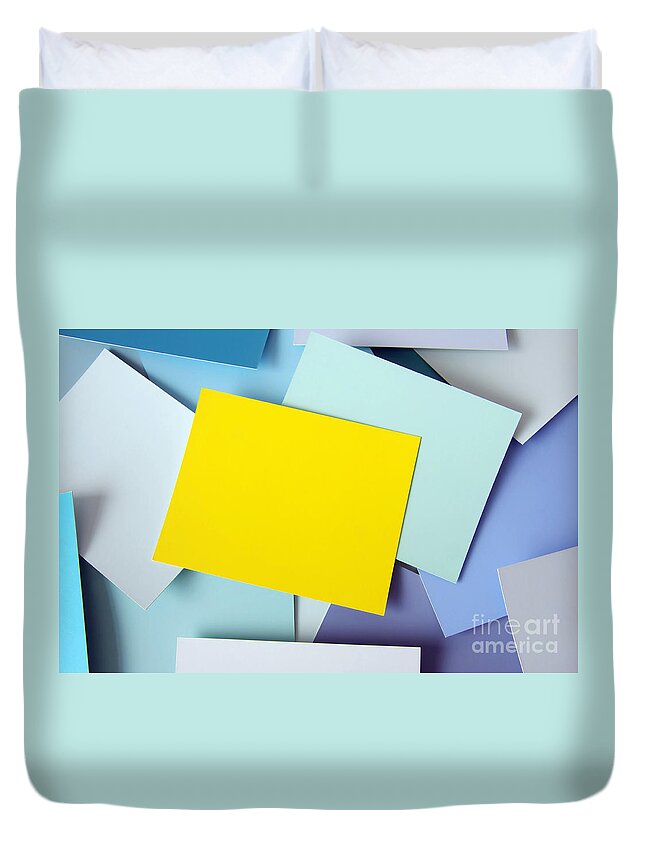 Adhesive Duvet Cover featuring the photograph Yellow Memo by Carlos Caetano
