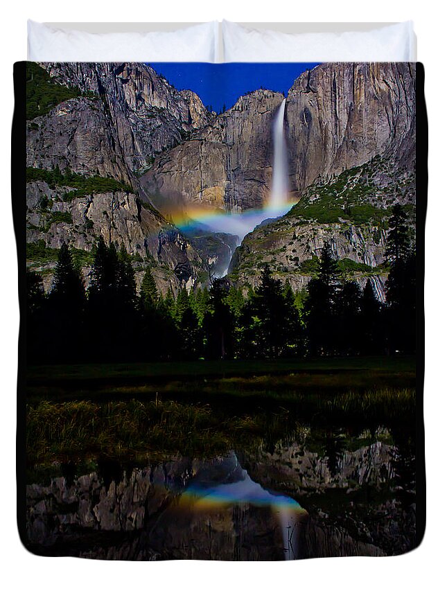 National Park Duvet Cover featuring the photograph Yosemite Moonbow by John McGraw