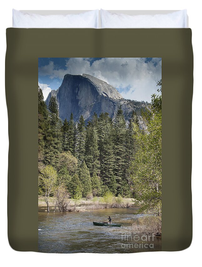 Boat Duvet Cover featuring the photograph Yosemite National Park. Half Dome by Juli Scalzi