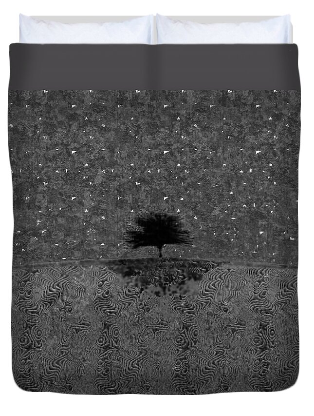 Landscape Duvet Cover featuring the photograph You know a tree down by the sea by Suzy Norris