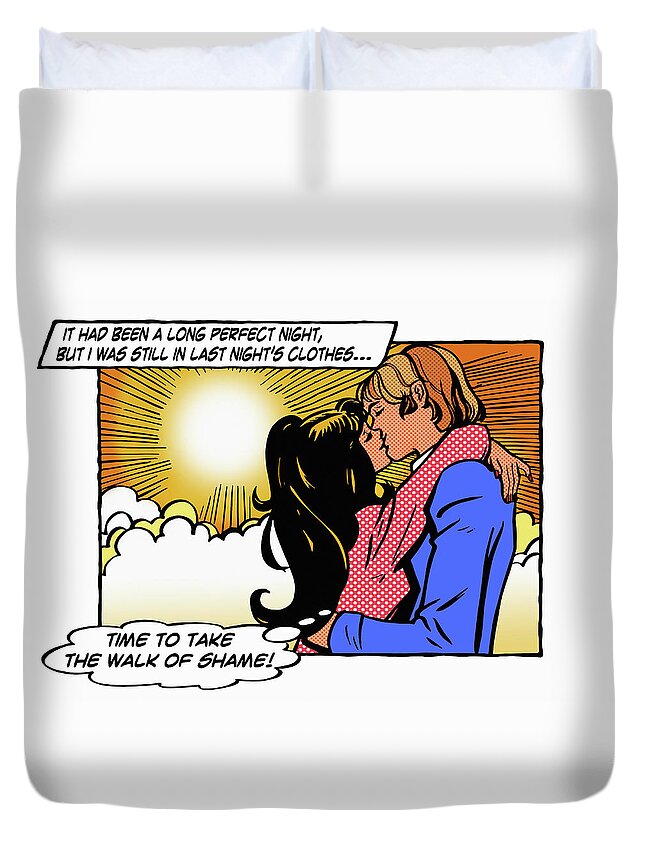18-19 Duvet Cover featuring the photograph Young Couple Kissing At Sunrise by Ikon Images