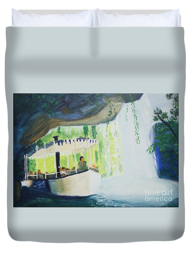 Boat Duvet Cover featuring the painting You're In De Nile by Marina McLain