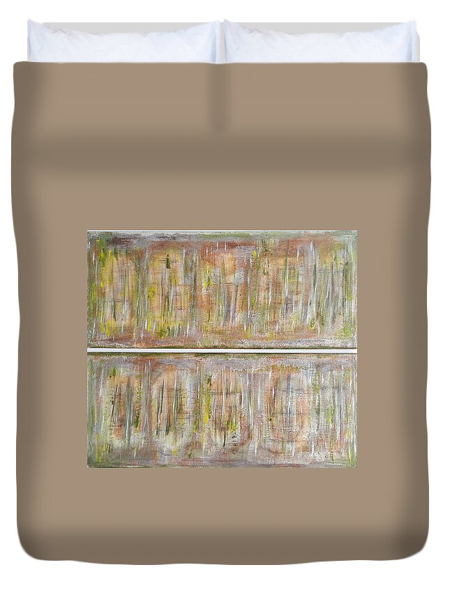 Abstract Artwork Duvet Cover featuring the painting Z4 - Schalen brechen by KUNST MIT HERZ Art with heart