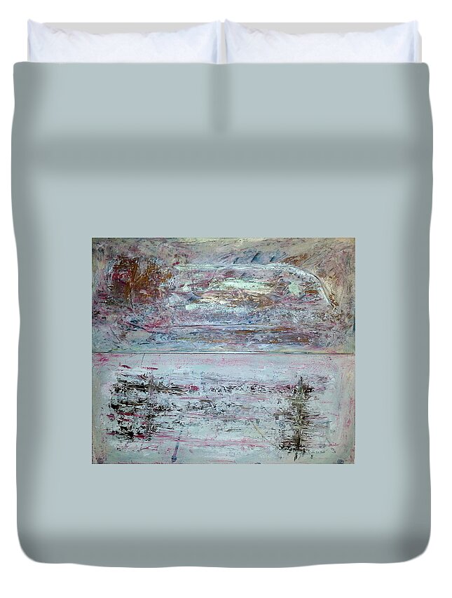 Abstract Painting Duvet Cover featuring the painting Z5 by KUNST MIT HERZ Art with heart