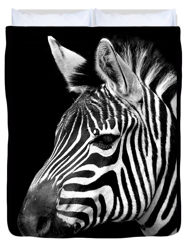 Horse Duvet Cover featuring the photograph Zebra by Gunnar Orn Arnason