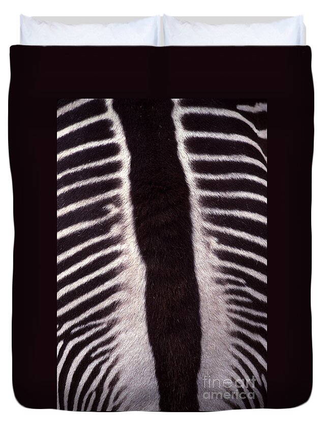 Zebra Duvet Cover featuring the photograph Zebra Stripes Closeup by Anna Lisa Yoder