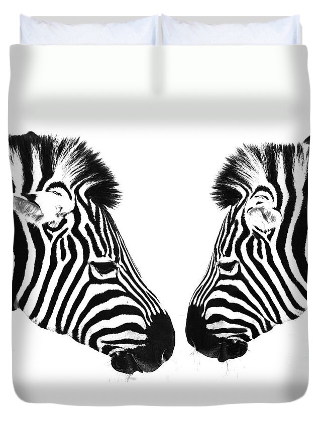 Zebras Duvet Cover featuring the photograph Zebras by Sheila Smart Fine Art Photography