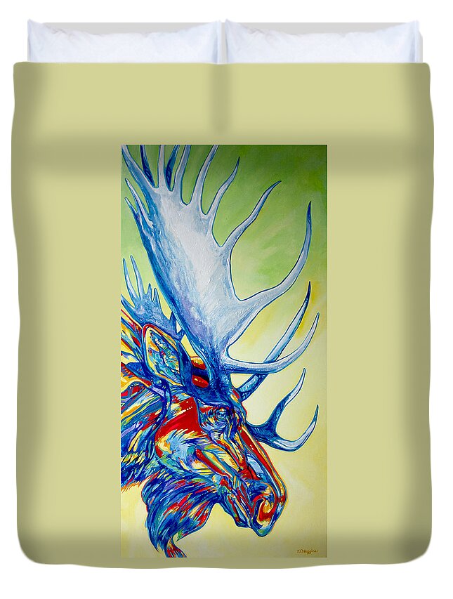 Moose Duvet Cover featuring the painting Zenith by Derrick Higgins