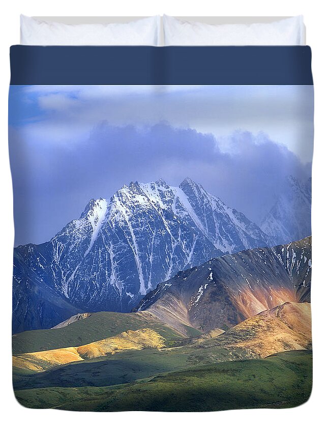 00175652 Duvet Cover featuring the photograph Alaska Range And Foothills Denali #1 by Tim Fitzharris
