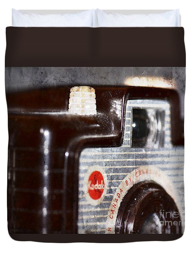 Camera Duvet Cover featuring the photograph Brownie #2 by Traci Cottingham