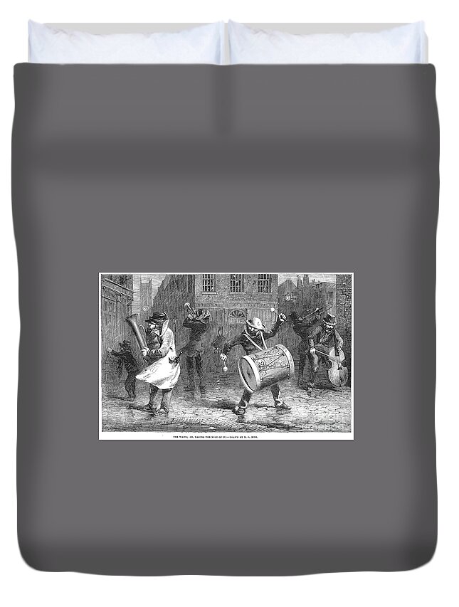 1853 Duvet Cover featuring the photograph Christmas Waits, 1853 #1 by Granger