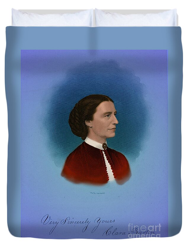 History Duvet Cover featuring the photograph Clara Barton, American Humanitarian #3 by Science Source