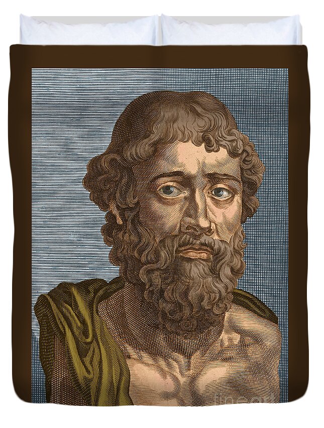 History Duvet Cover featuring the photograph Demosthenes, Ancient Greek Orator #1 by Photo Researchers