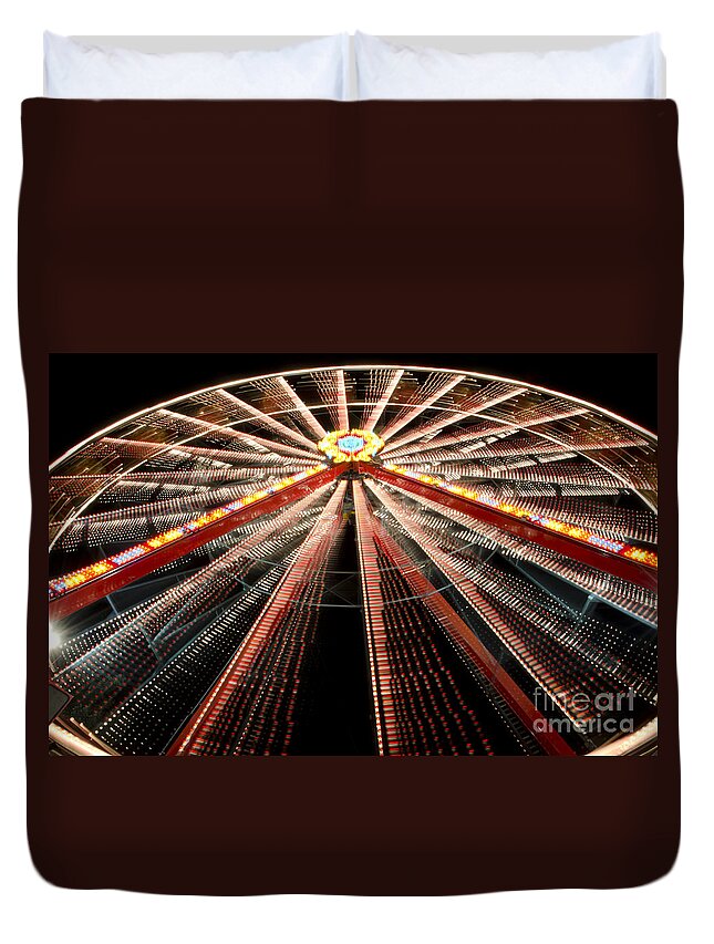 Amusement Park Duvet Cover featuring the photograph Ferris wheel #1 by Mats Silvan