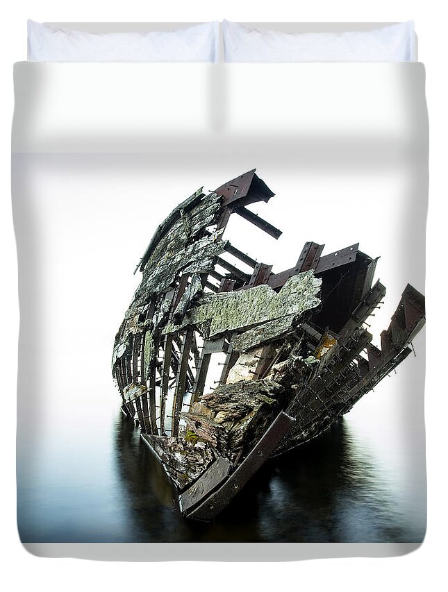 23 Aug 1906 Duvet Cover featuring the photograph Harvey Neelon shipwreck so they say... #1 by Jakub Sisak