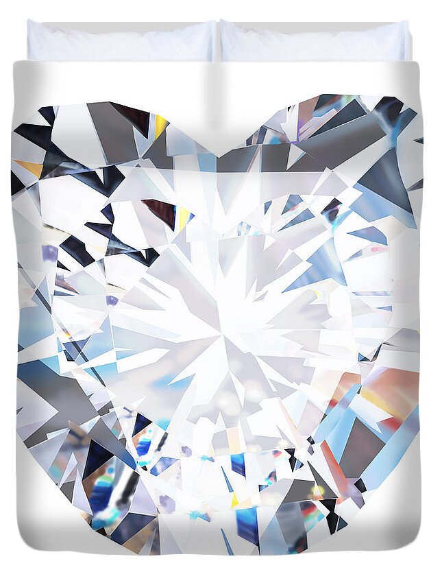 Abstract Duvet Cover featuring the photograph Heart Diamond #1 by Setsiri Silapasuwanchai