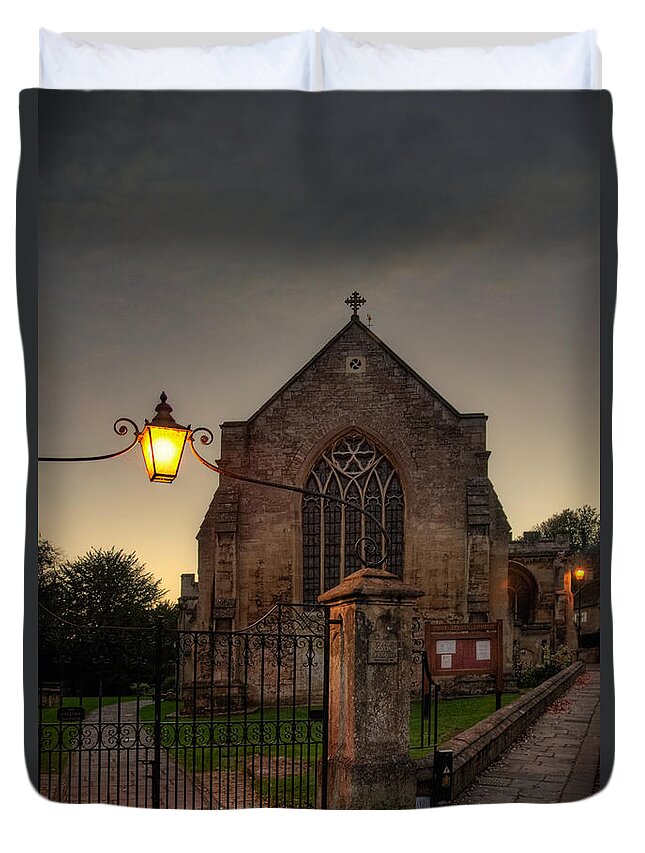 Bradford On Avon Duvet Cover featuring the photograph Holy Trinity Church Bradford on Avon England #1 by Ann Garrett