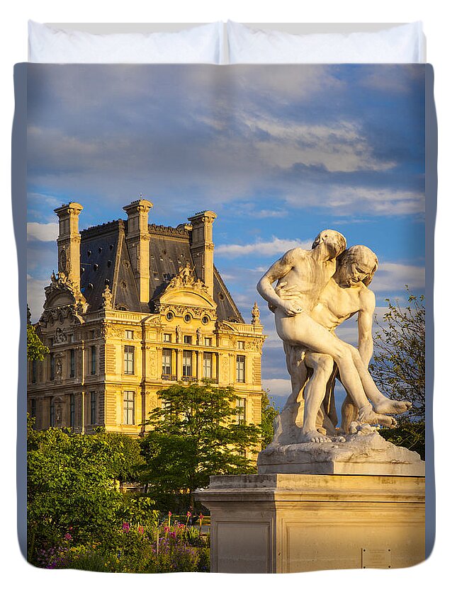 Architecture Duvet Cover featuring the photograph Jardin des Tuileries #1 by Brian Jannsen