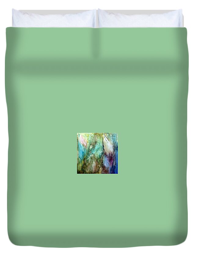 Abstract Duvet Cover featuring the painting Leaving the nest #1 by Katie Black