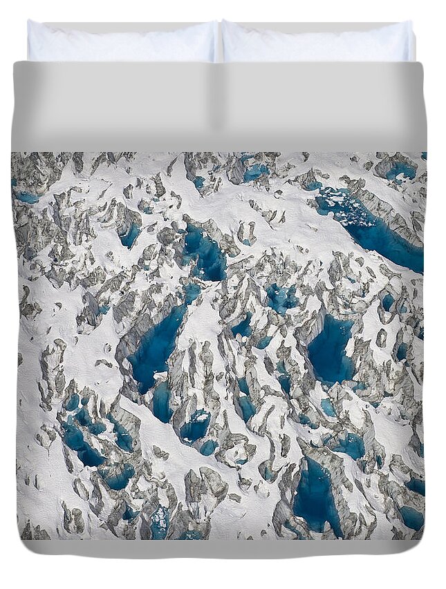 Mp Duvet Cover featuring the photograph Meltwater Lakes On Hubbard Glacier #1 by Matthias Breiter