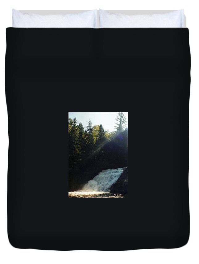 Sunlight Duvet Cover featuring the photograph Morning Waterfall #1 by Stacy C Bottoms