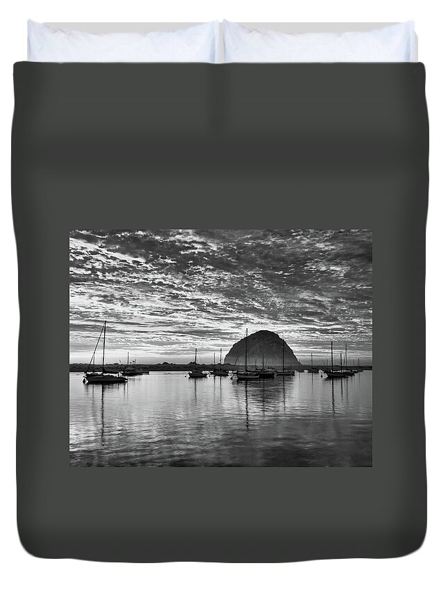 Morro Bay Duvet Cover featuring the photograph Morro Bay on Fire #1 by Beth Sargent