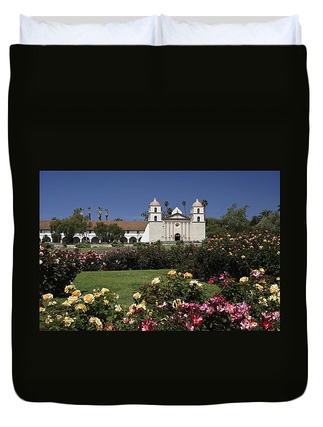 California Duvet Cover featuring the photograph Queen of the Spanish Missions #1 by Michele Burgess