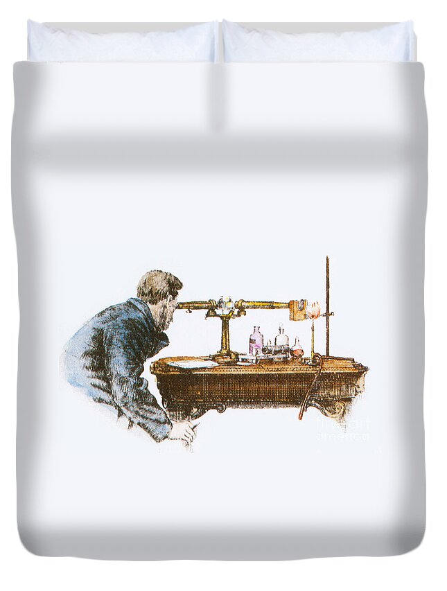 Science Duvet Cover featuring the photograph Robert Bunsen, German Chemist #1 by Science Source