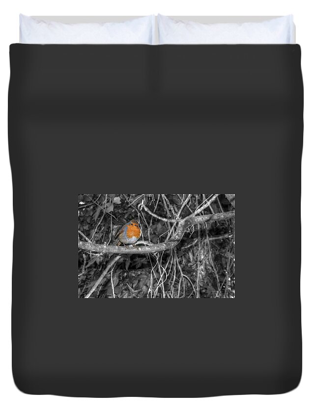Robin Duvet Cover featuring the photograph Robin #1 by Chris Day