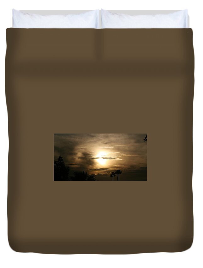 Night Duvet Cover featuring the photograph Smokey Dusk by Louise Mingua