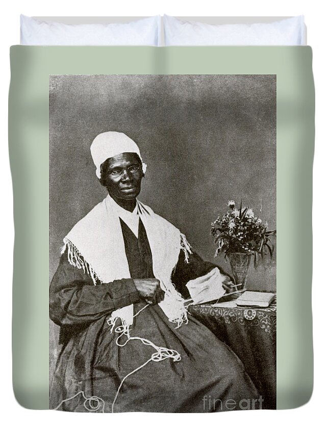 History Duvet Cover featuring the photograph Sojourner Truth, African-american #1 by Photo Researchers