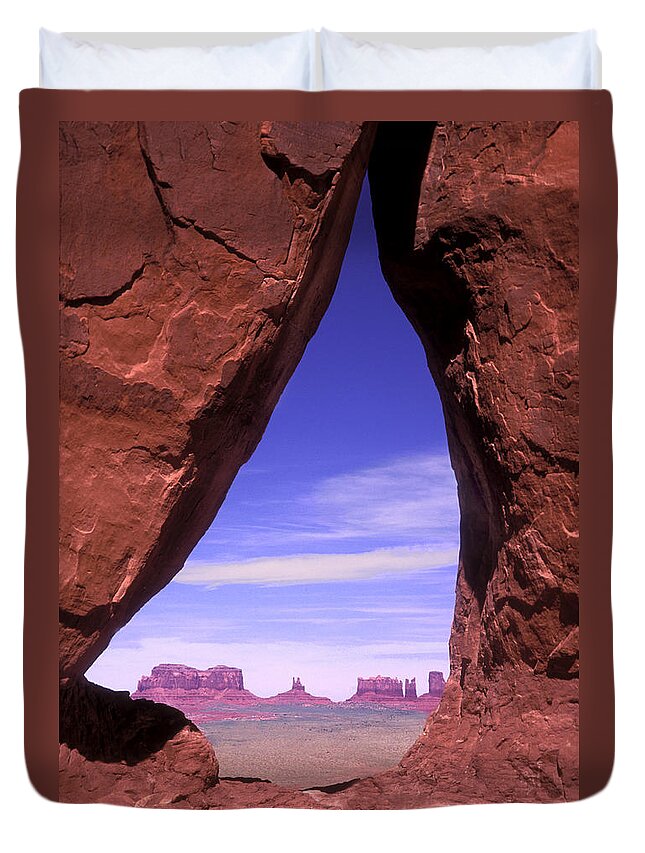 Teardrop Arch Duvet Cover featuring the photograph Teardrop Arch Monument Valley #1 by Dave Mills