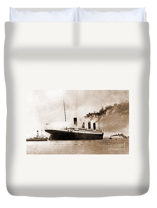 Titanic Duvet Cover featuring the photograph Titanic #1 by Omikron