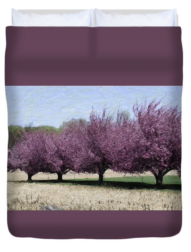 Tree Duvet Cover featuring the photograph Trees On Warwick #1 by Trish Tritz