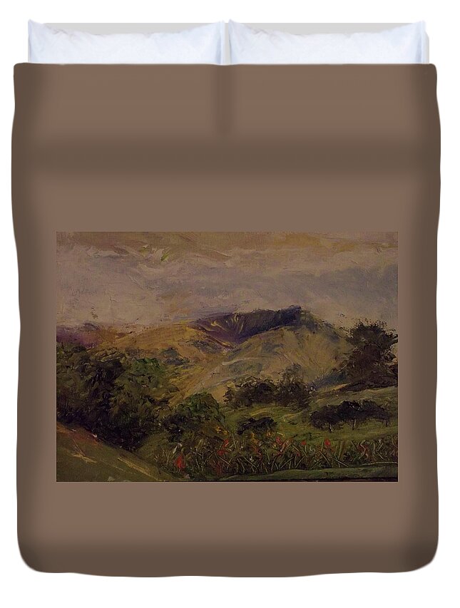 Landscape Duvet Cover featuring the painting Untitled #1 by Stephen King